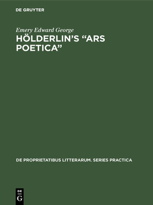 cover image of Hölderlin's "Ars poetica"